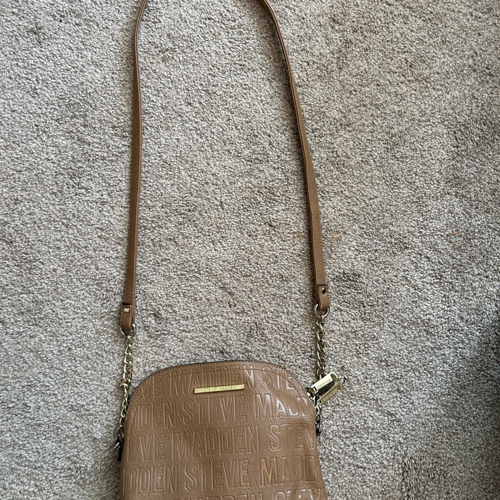 Steve Madden Tan Embossed Crossbody Bag